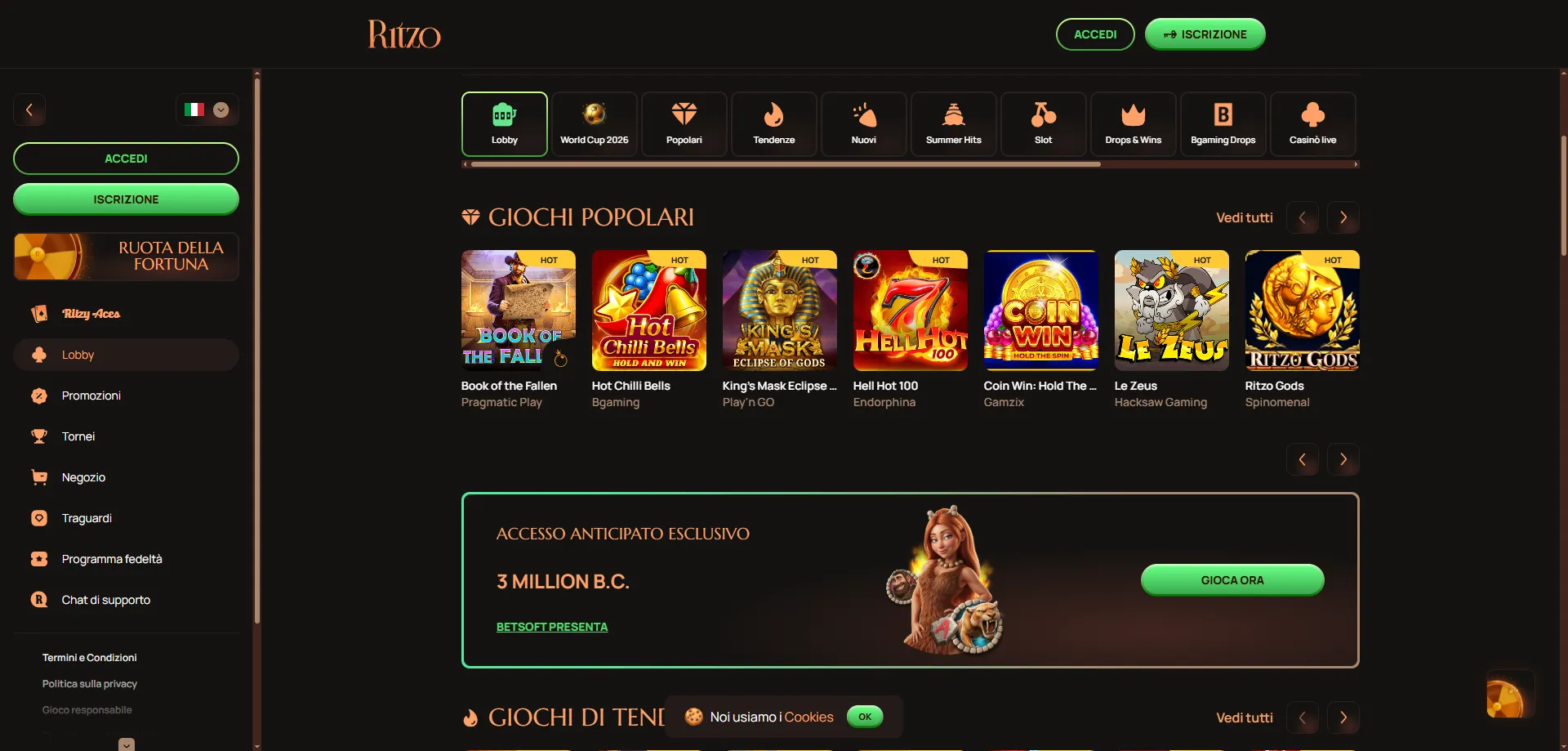 Slot machine online su Ritzo Casino &mdash; migliori titoli 2026